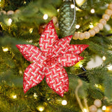 Maxbell Glitter Simulated Flowers Decoration for Christmas Tree Wreath Garland Decor Style D