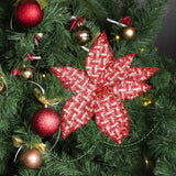 Maxbell Glitter Simulated Flowers Decoration for Christmas Tree Wreath Garland Decor Style D