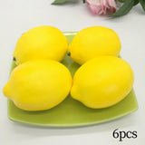 Maxbell 6x Artificial Lemons Vivid Durable Foam for Farmhouse Christmas Wedding Yellow