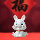 Maxbell Chinese Rabbit Statue Bunny Figurine Craft for Holiday Store Decoration Sitting