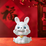 Maxbell Chinese Rabbit Statue Bunny Figurine Craft for Holiday Store Decoration Sitting