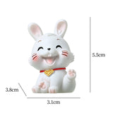 Maxbell Chinese Rabbit Statue Bunny Figurine Craft for Holiday Store Decoration Lift the Feet