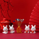 Maxbell Chinese Rabbit Statue Bunny Figurine Craft for Holiday Store Decoration Lift the Feet
