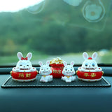 Maxbell Chinese Rabbit Statue Bunny Figurine Craft for Holiday Store Decoration Lift the Feet