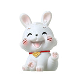 Maxbell Chinese Rabbit Statue Bunny Figurine Craft for Holiday Store Decoration Lift the Feet