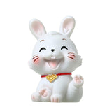 Maxbell Chinese Rabbit Statue Bunny Figurine Craft for Holiday Store Decoration Lift the Feet