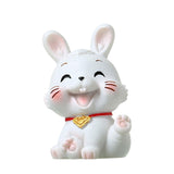 Maxbell Chinese Rabbit Statue Bunny Figurine Craft for Holiday Store Decoration Lift the Feet