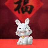 Maxbell Chinese Rabbit Statue Bunny Figurine Craft for Holiday Store Decoration Lift the Feet
