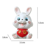 Maxbell Chinese Rabbit Statue Bunny Figurine Craft for Holiday Store Decoration Peace