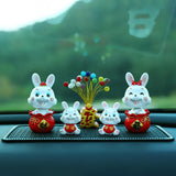 Maxbell Chinese Rabbit Statue Bunny Figurine Craft for Holiday Store Decoration Peace