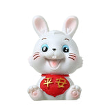 Maxbell Chinese Rabbit Statue Bunny Figurine Craft for Holiday Store Decoration Peace