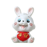 Maxbell Chinese Rabbit Statue Bunny Figurine Craft for Holiday Store Decoration Peace