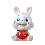 Maxbell Chinese Rabbit Statue Bunny Figurine Craft for Holiday Store Decoration Peace