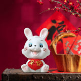 Maxbell Chinese Rabbit Statue Bunny Figurine Craft for Holiday Store Decoration Peace