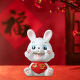 Maxbell Chinese Rabbit Statue Bunny Figurine Craft for Holiday Store Decoration Peace