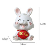 Maxbell Chinese Rabbit Statue Bunny Figurine Craft for Holiday Store Decoration Lucky
