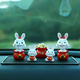 Maxbell Chinese Rabbit Statue Bunny Figurine Craft for Holiday Store Decoration Lucky