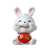 Maxbell Chinese Rabbit Statue Bunny Figurine Craft for Holiday Store Decoration Lucky