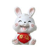 Maxbell Chinese Rabbit Statue Bunny Figurine Craft for Holiday Store Decoration Lucky