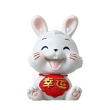 Maxbell Chinese Rabbit Statue Bunny Figurine Craft for Holiday Store Decoration Lucky