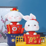 Maxbell Rabbit Desktop Ornament Statue Creative Gifts Craft for Cabinet Tabletop Style D