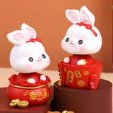Maxbell Rabbit Desktop Ornament Statue Creative Gifts Craft for Cabinet Tabletop Style D