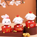 Maxbell Rabbit Desktop Ornament Statue Creative Gifts Craft for Cabinet Tabletop Style D