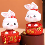 Maxbell Rabbit Desktop Ornament Statue Creative Gifts Craft for Cabinet Tabletop Style D