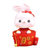 Maxbell Rabbit Desktop Ornament Statue Creative Gifts Craft for Cabinet Tabletop Style D