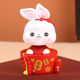 Maxbell Rabbit Desktop Ornament Statue Creative Gifts Craft for Cabinet Tabletop Style D
