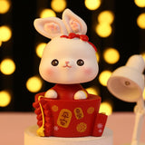 Maxbell Rabbit Desktop Ornament Statue Creative Gifts Craft for Cabinet Tabletop Style D