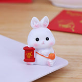 Maxbell Chinese Style Rabbit Statue Sculpture Bunny Figurine for Tabletop Decor Gift StyleC