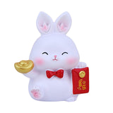Maxbell Chinese Style Rabbit Statue Sculpture Bunny Figurine for Tabletop Decor Gift StyleD