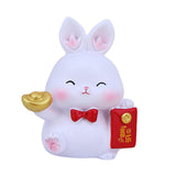 Maxbell Chinese Style Rabbit Statue Sculpture Bunny Figurine for Tabletop Decor Gift StyleD