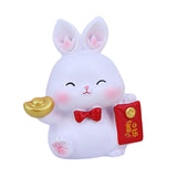 Maxbell Chinese Style Rabbit Statue Sculpture Bunny Figurine for Tabletop Decor Gift StyleD