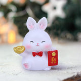 Maxbell Chinese Style Rabbit Statue Sculpture Bunny Figurine for Tabletop Decor Gift StyleD