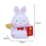 Maxbell Chinese Style Rabbit Statue Sculpture Bunny Figurine for Tabletop Decor Gift StyleD