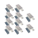 Maxbell 10Pcs Solar Middle Clamps Mounting Brackets Supplies Hardware Aluminum Alloy