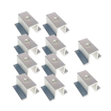 Maxbell 10Pcs Solar Middle Clamps Mounting Brackets Supplies Hardware Aluminum Alloy