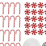 Maxbell Xmas Tree Decorations Candy Lollipop Cane Crutch Pendants Charm for Holiday 35mm Red White