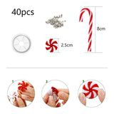 Maxbell Xmas Tree Decorations Candy Lollipop Cane Crutch Pendants Charm for Holiday 35mm Red White