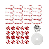 Maxbell Xmas Tree Decorations Candy Lollipop Cane Crutch Pendants Charm for Holiday 35mm Red White