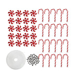 Maxbell Xmas Tree Decorations Candy Lollipop Cane Crutch Pendants Charm for Holiday 35mm Red White