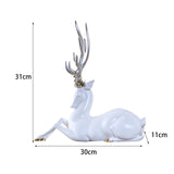 Maxbell Resin Deer Statue Home Decoration for Office Home Cabinet White