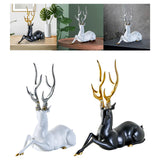 Maxbell Resin Deer Statue Home Decoration for Office Home Cabinet White