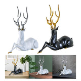 Maxbell Resin Deer Statue Home Decoration for Office Home Cabinet White