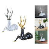Maxbell Resin Deer Statue Home Decoration for Office Home Cabinet White