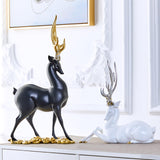 Maxbell Resin Deer Statue Home Decoration for Office Home Cabinet White