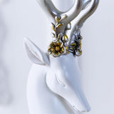 Maxbell Resin Deer Statue Home Decoration for Office Home Cabinet White