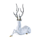 Maxbell Resin Deer Statue Home Decoration for Office Home Cabinet White